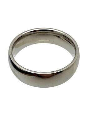 Men's Stainless Steel Band Ring Silver Size 7.5 Minimalist Wedding Casual